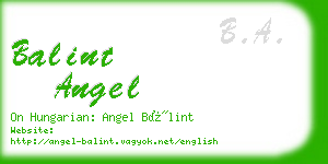 balint angel business card